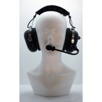 Ear Defending Headset, With Noise cancelling Boom Mic: RED - HS01