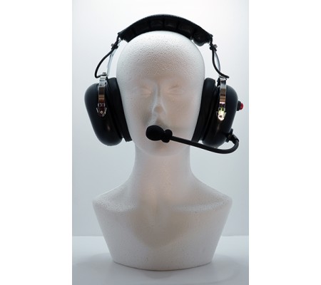 Ear Defending Headset, With Noise cancelling Boom Mic: RED - HS01